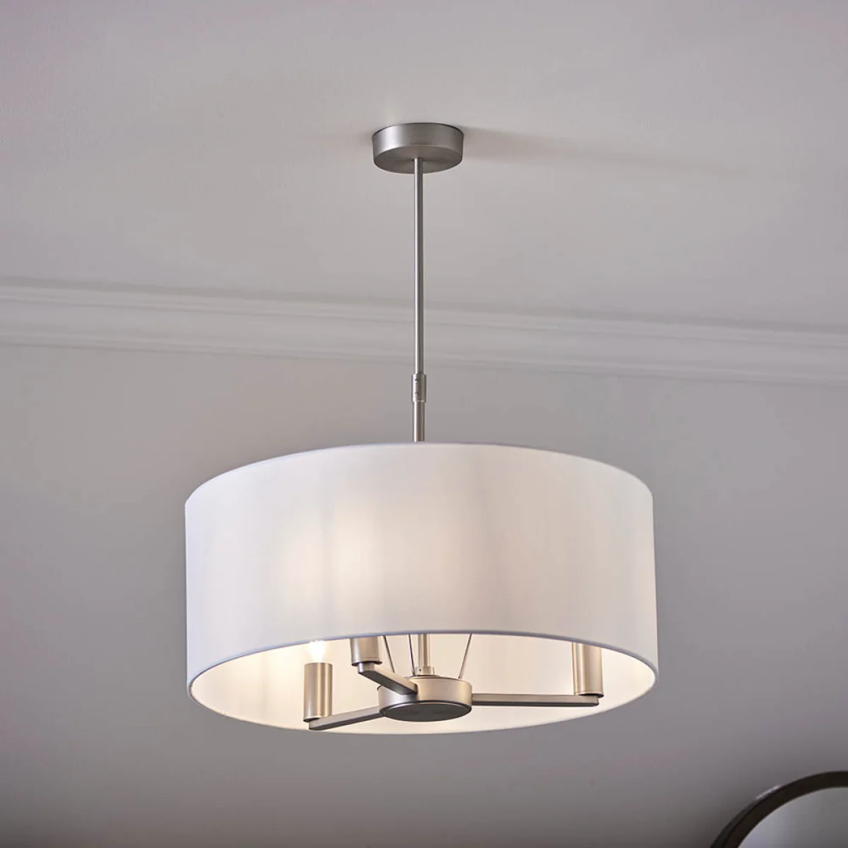 Daley Shaded 3 Light Pendant Nickel – image 3