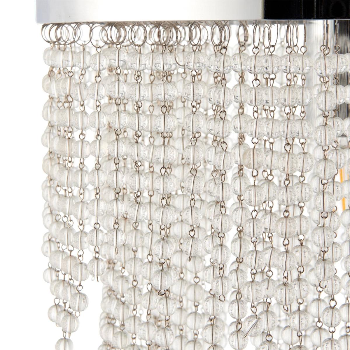 Rain 1 Light Polished Chrome Pendant Ceiling Light with Clear Glass Droplets – image 2