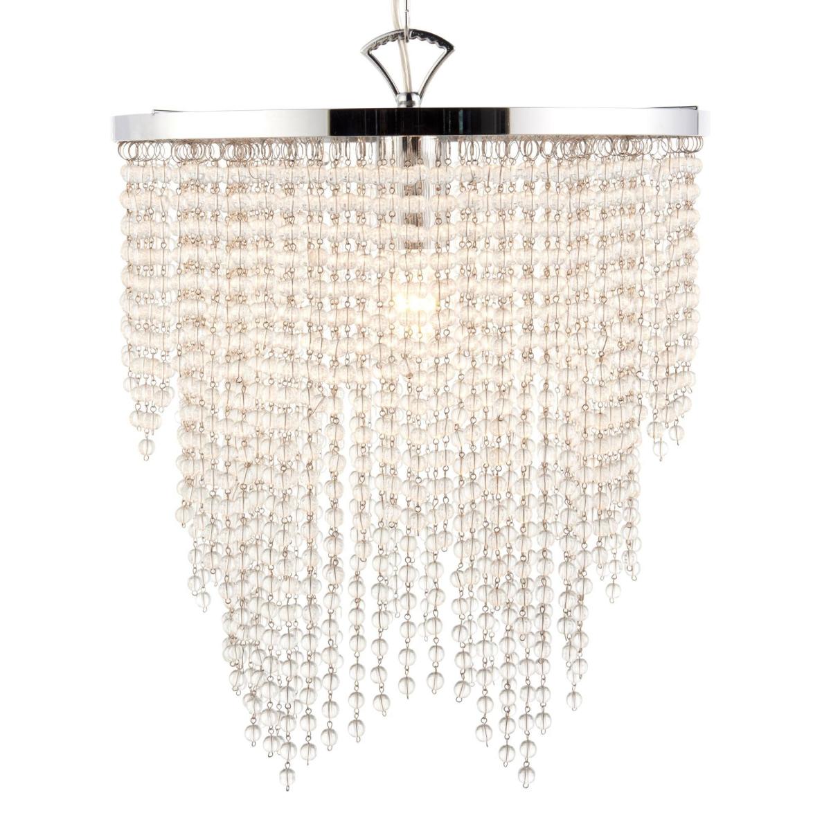 Rain 1 Light Polished Chrome Pendant Ceiling Light with Clear Glass Droplets – image 3