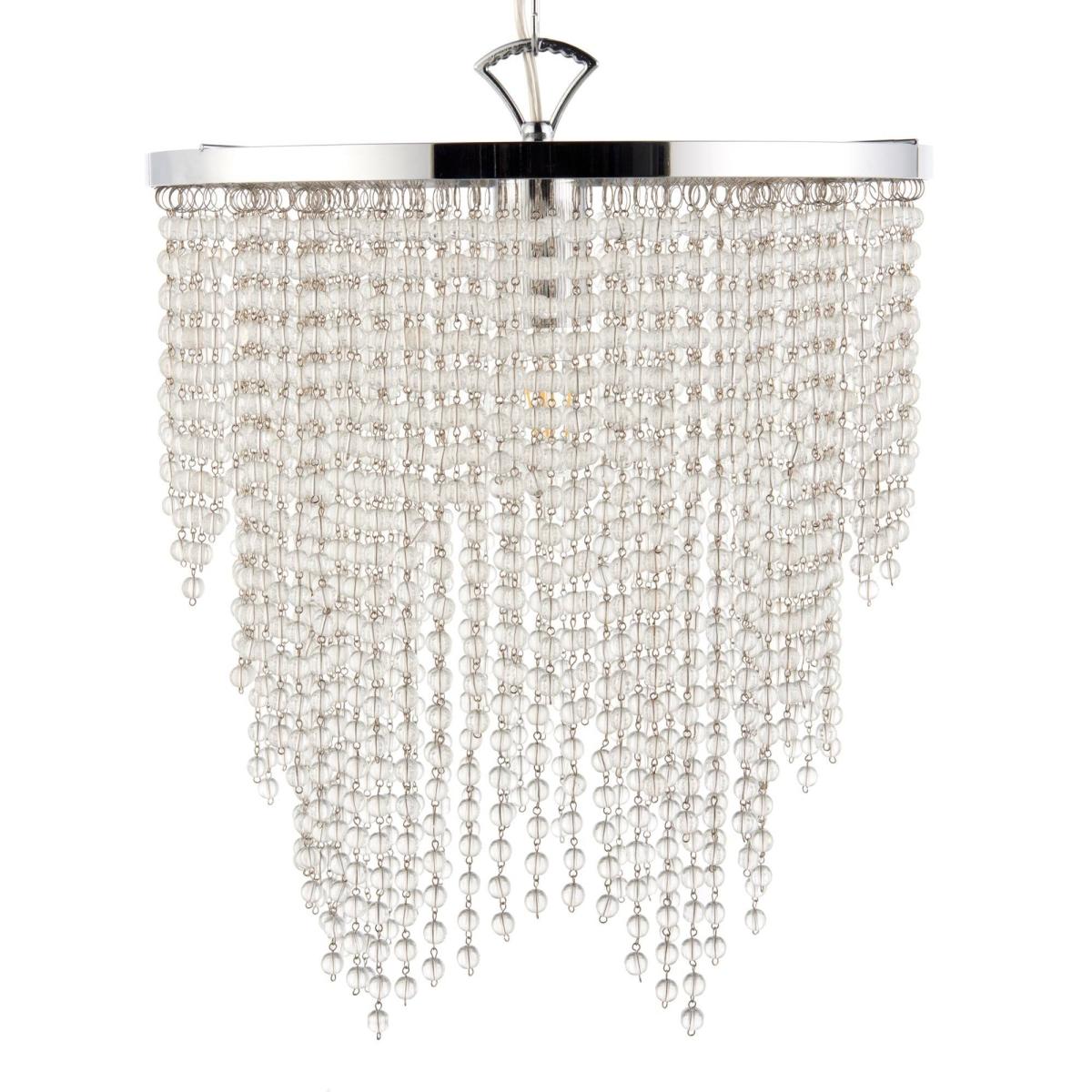 Rain 1 Light Polished Chrome Pendant Ceiling Light with Clear Glass Droplets – image 4