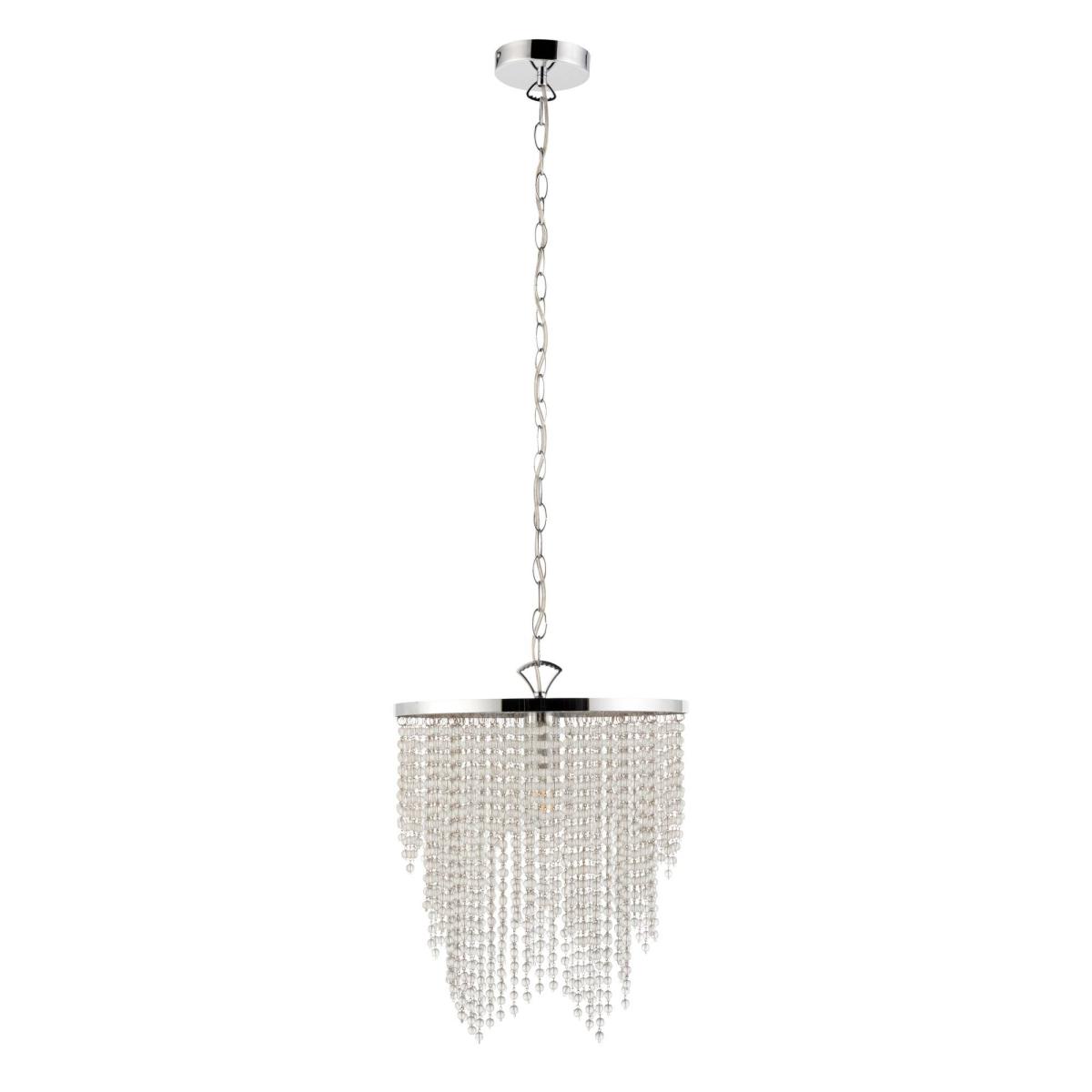 Rain 1 Light Polished Chrome Pendant Ceiling Light with Clear Glass Droplets – image 5