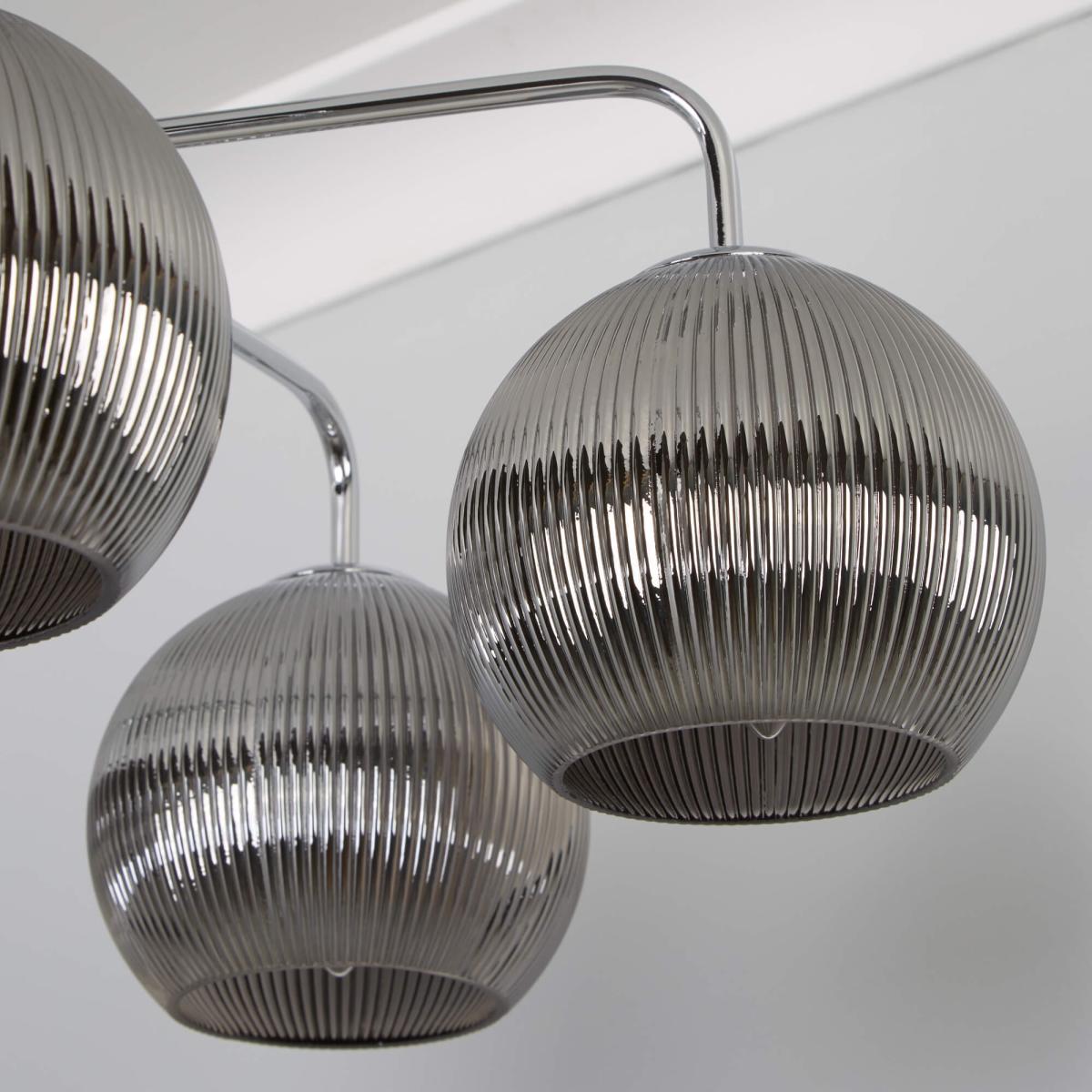 Hamblin 5 Light Chrome and Somked Glass Semi-Flush Ceiling Light – image 4