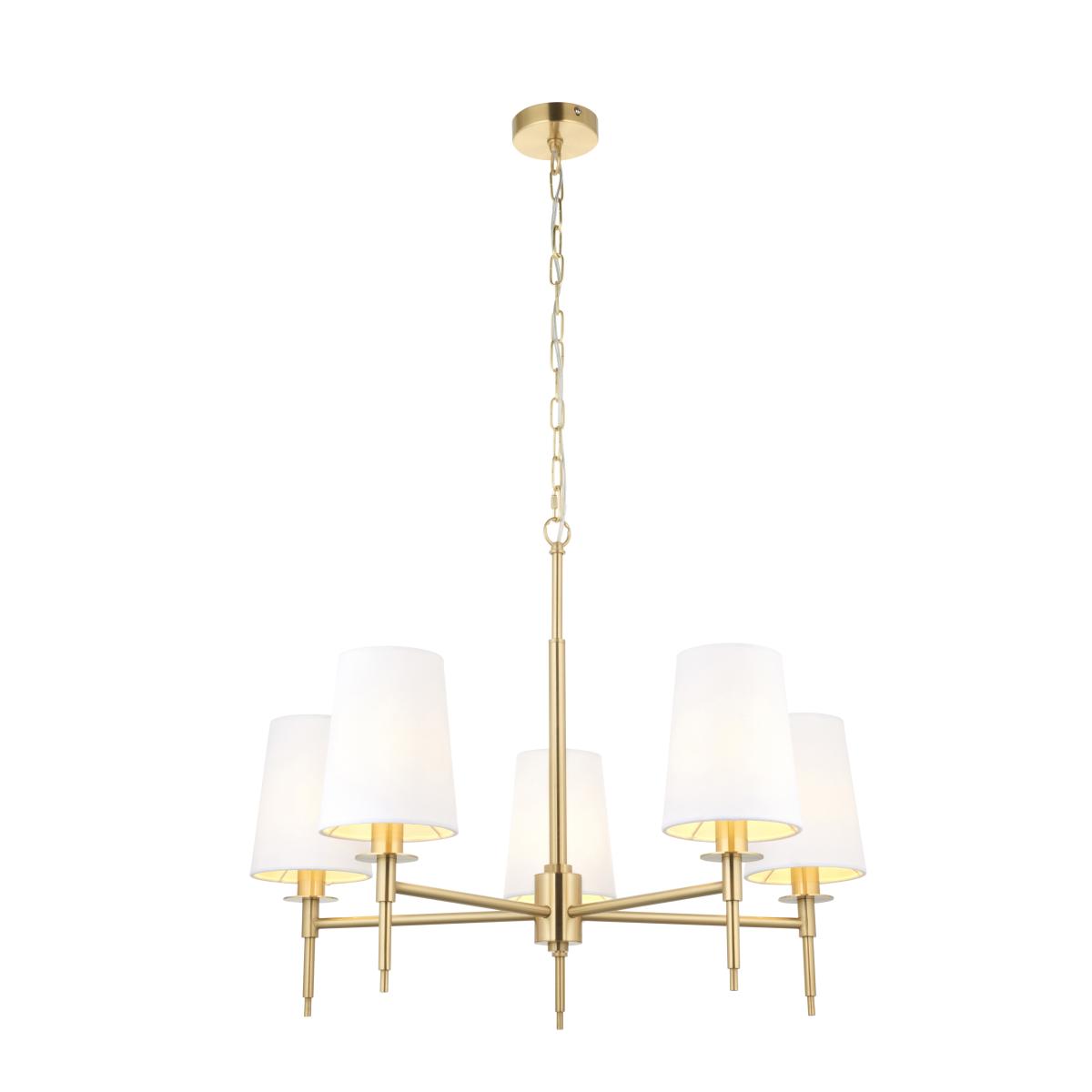Obasi 5 Light Shaded Satin Brass Ceiling Light – image 12