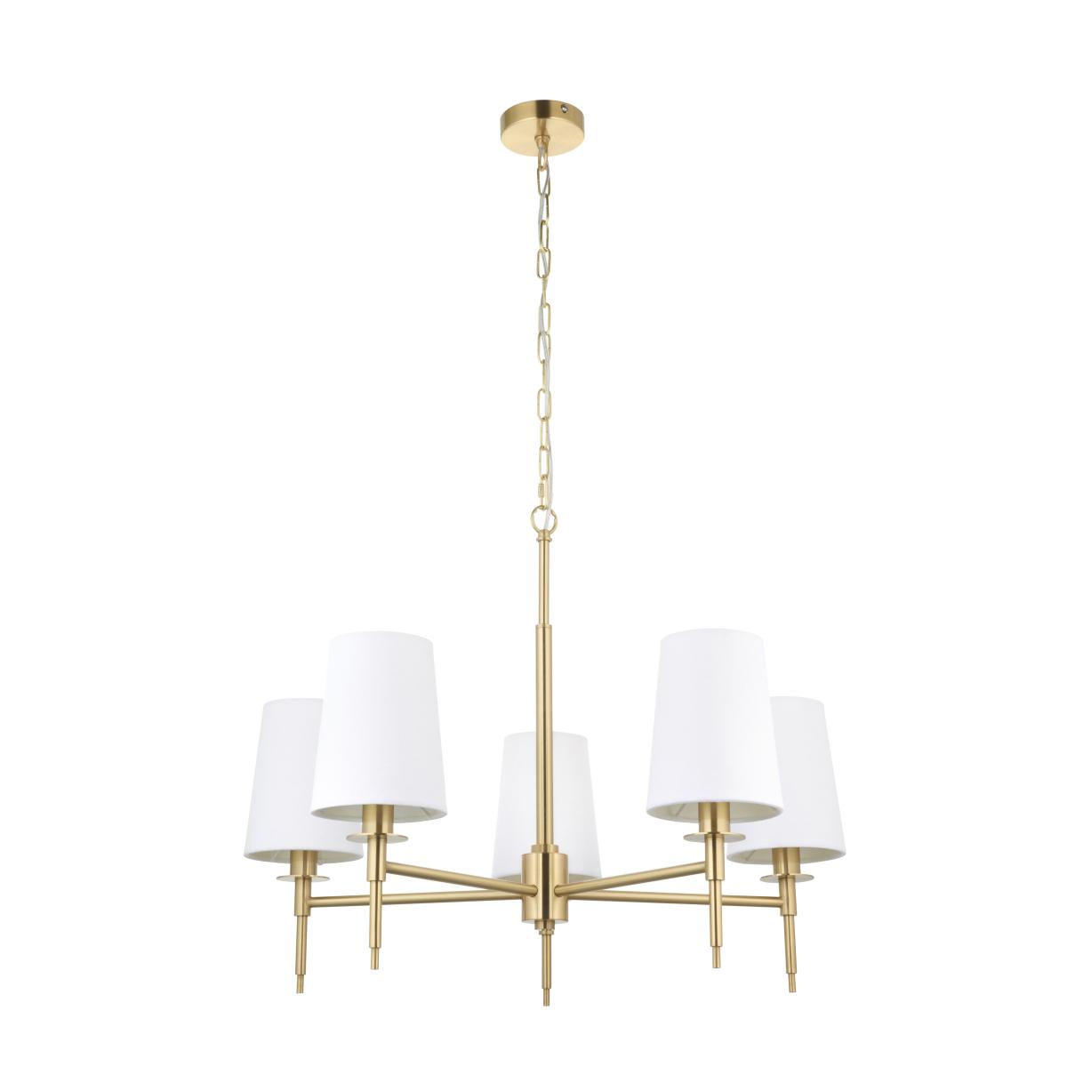 Obasi 5 Light Shaded Satin Brass Ceiling Light – image 13