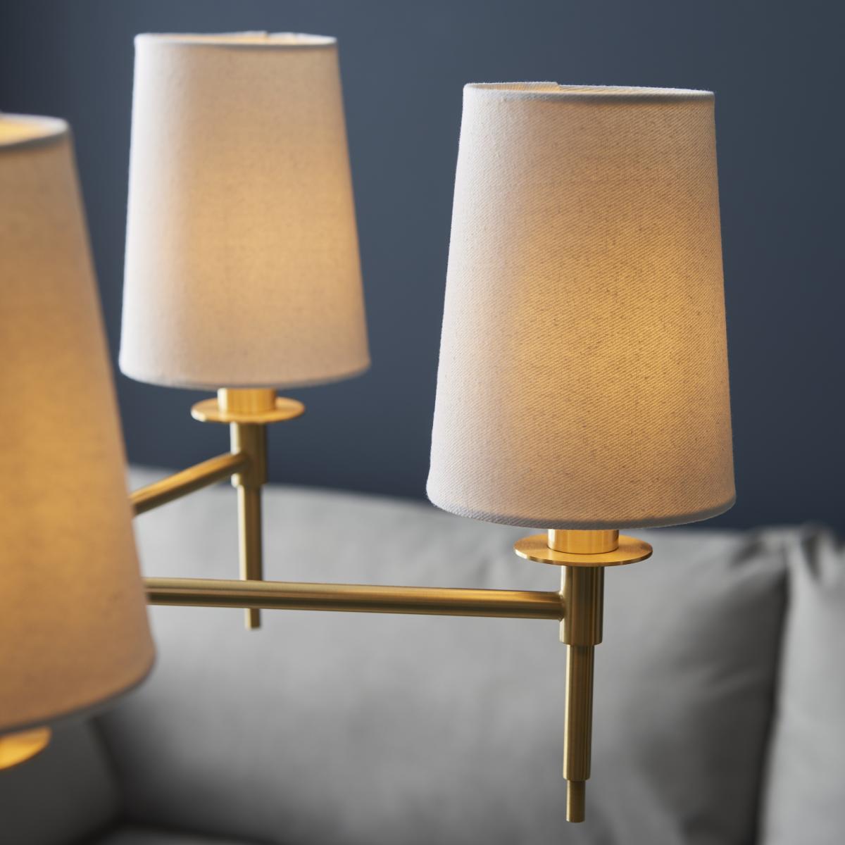 Obasi 5 Light Shaded Satin Brass Ceiling Light – image 6