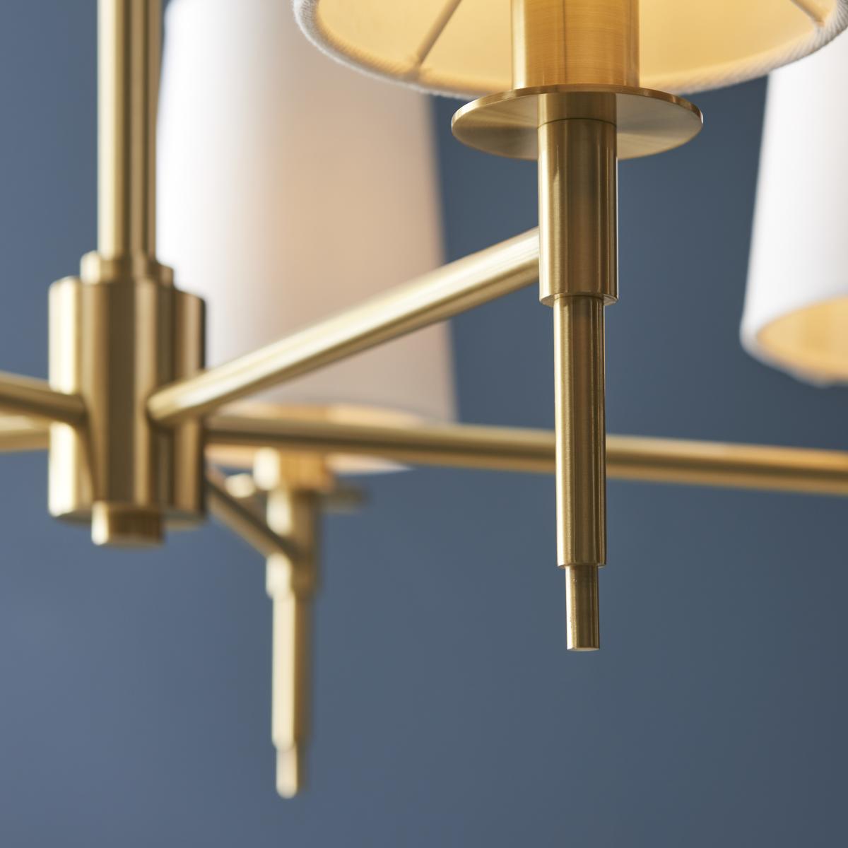 Obasi 5 Light Shaded Satin Brass Ceiling Light – image 7