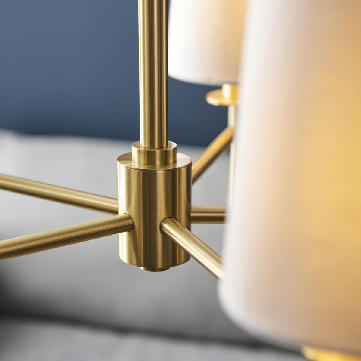 Obasi 5 Light Shaded Satin Brass Ceiling Light – image 8