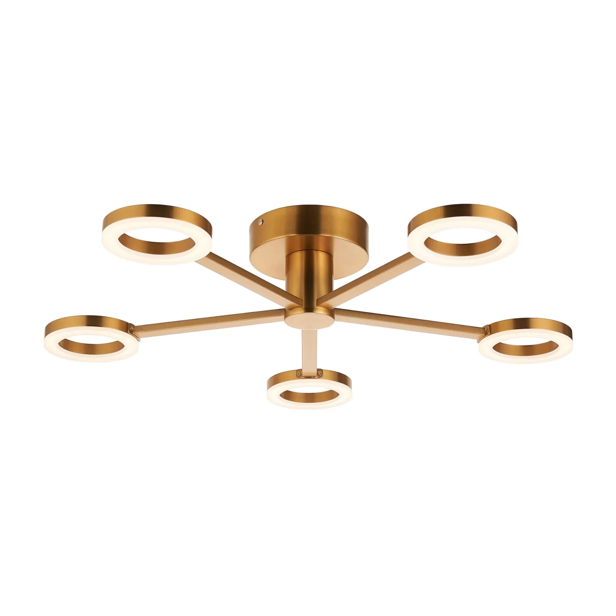 Scout 5 Light Warm Brass LED Semi-Flush Ceiling Light – image 1