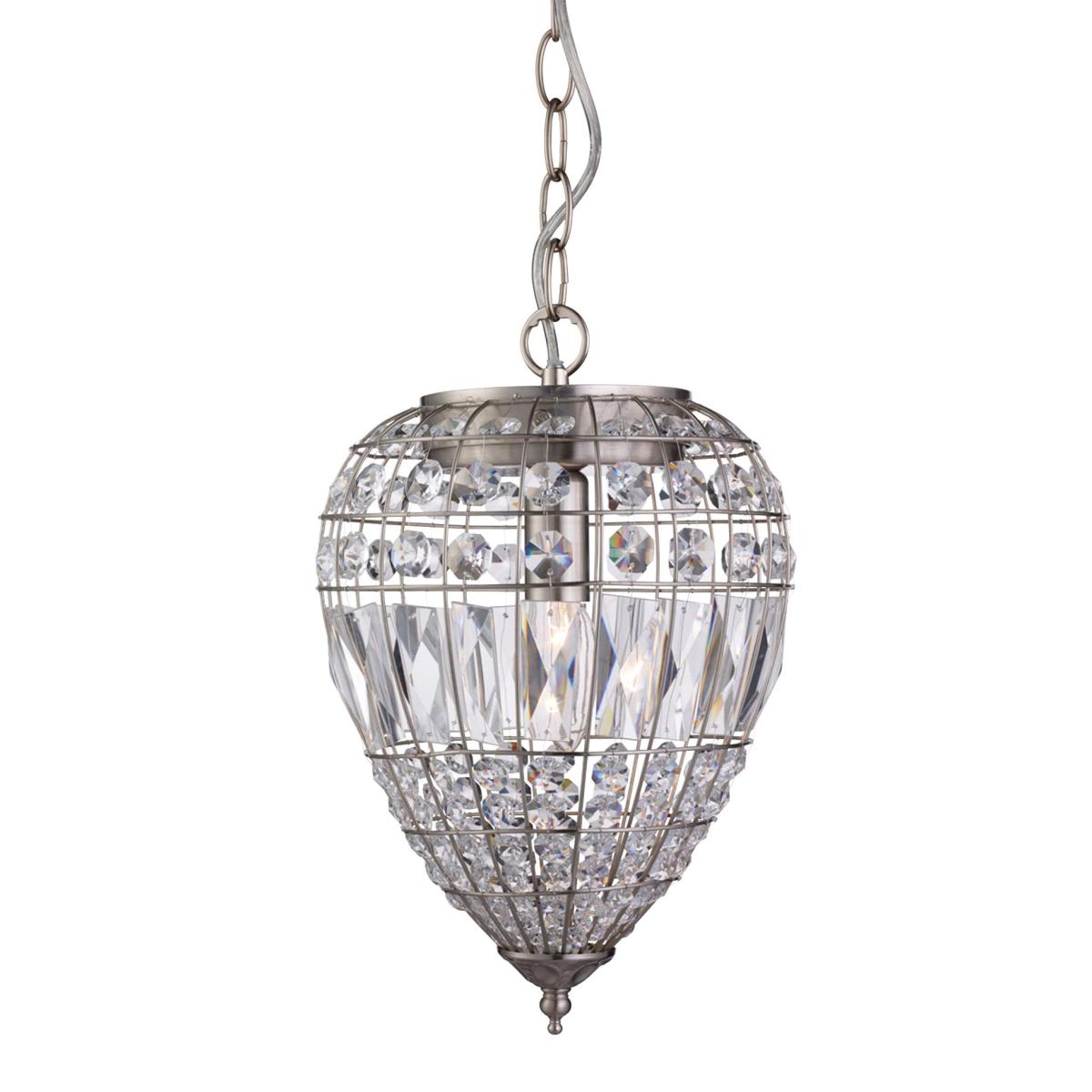 Pineapple Silver Pendant Ceiling Light with Crystal Detailing – image 2