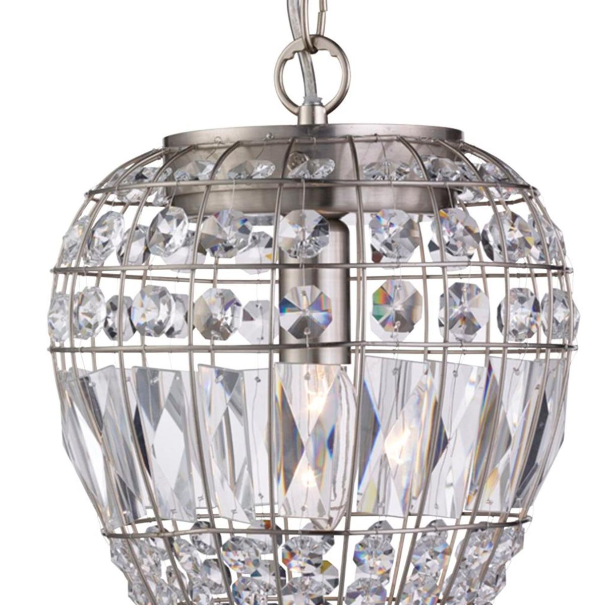 Pineapple Silver Pendant Ceiling Light with Crystal Detailing – image 3