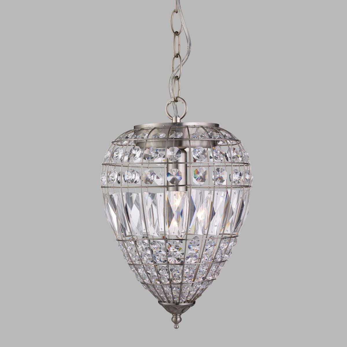 Pineapple Silver Pendant Ceiling Light with Crystal Detailing – image 4