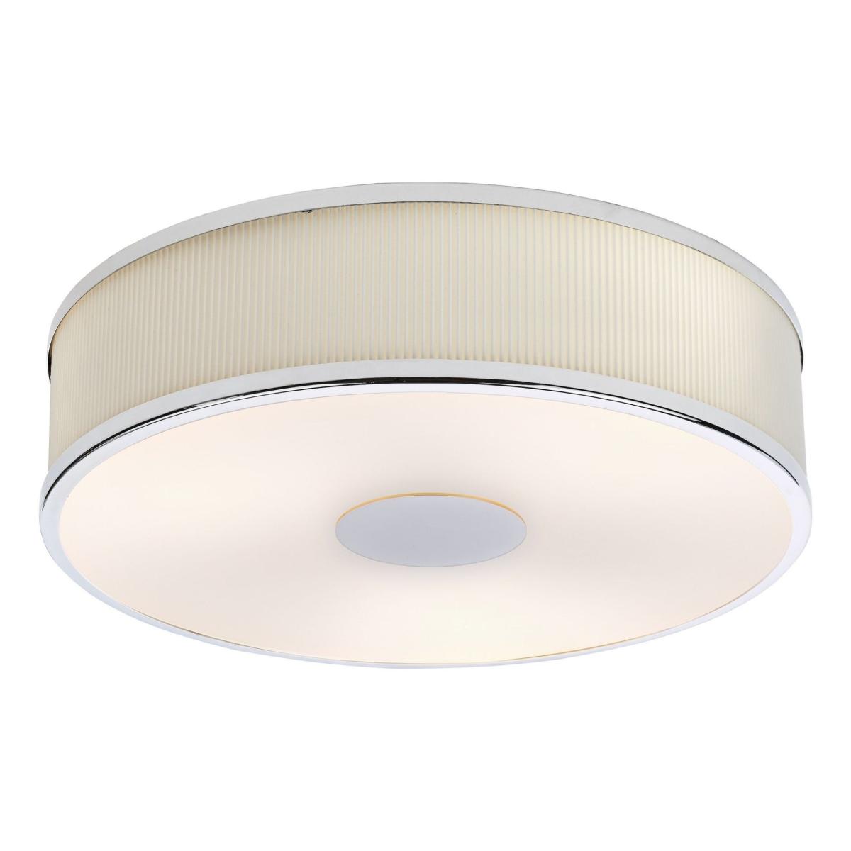 Alvaro 3 Light Polished Chrome & Ivory Flush Ceiling Light – image 3