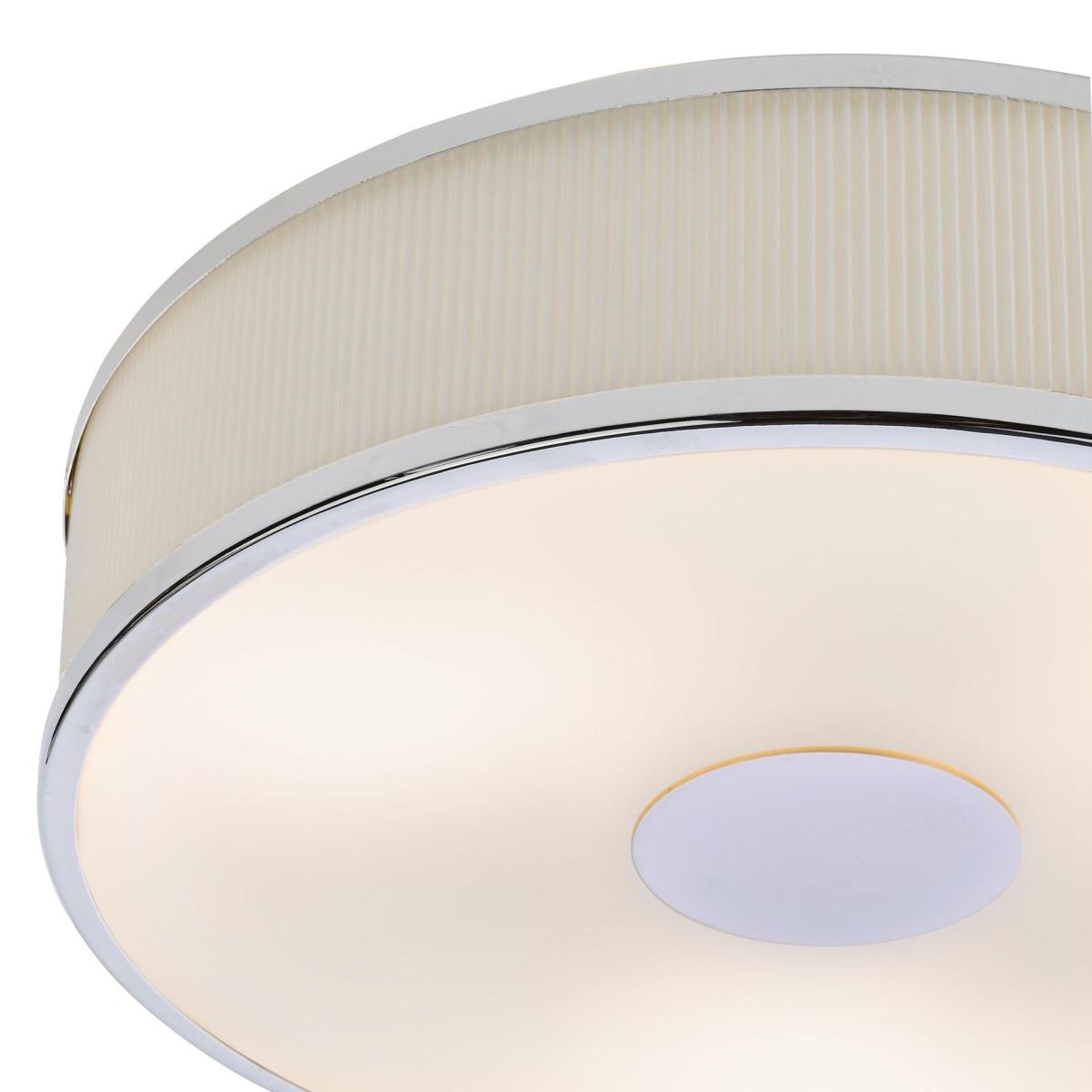 Alvaro 3 Light Polished Chrome & Ivory Flush Ceiling Light – image 5