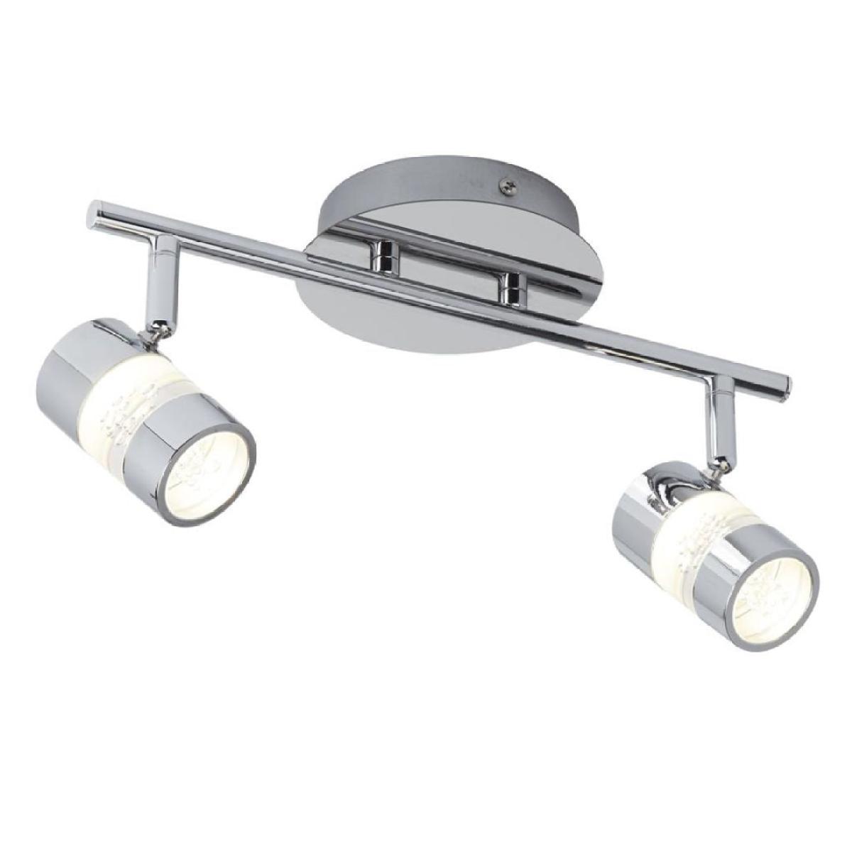 Bubbles 2 Light Chrome & Glass IP44 LED Ceiling Spotlight – image 3