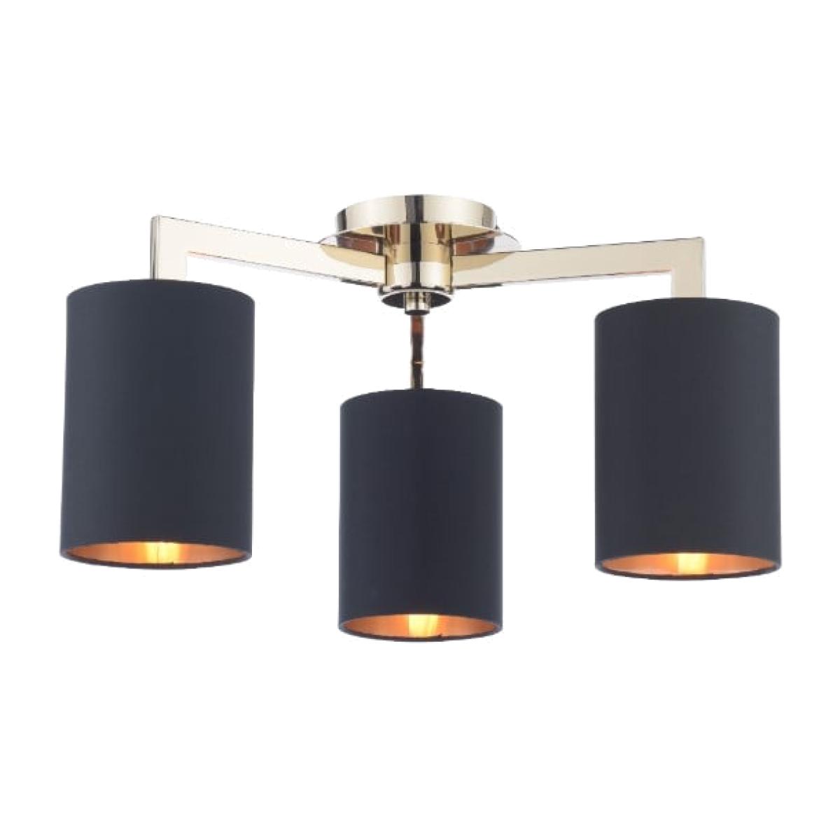 Olive 3 Light Gold Semi-Flush Ceiling Light
