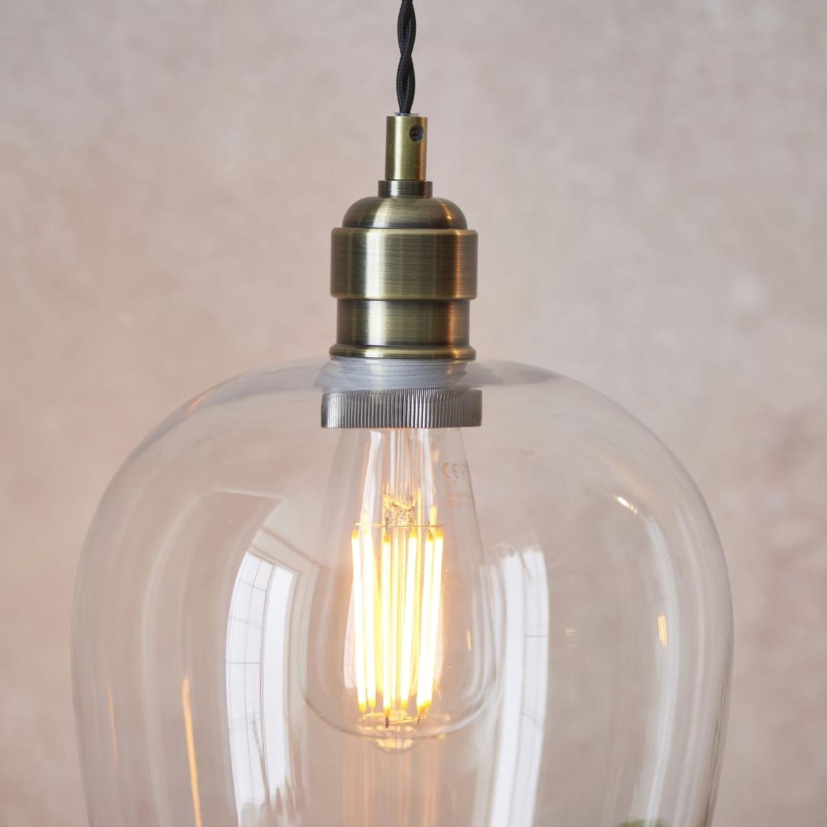 Stourton Antique Brass & Glass Pendant Ceiling Light – image 3