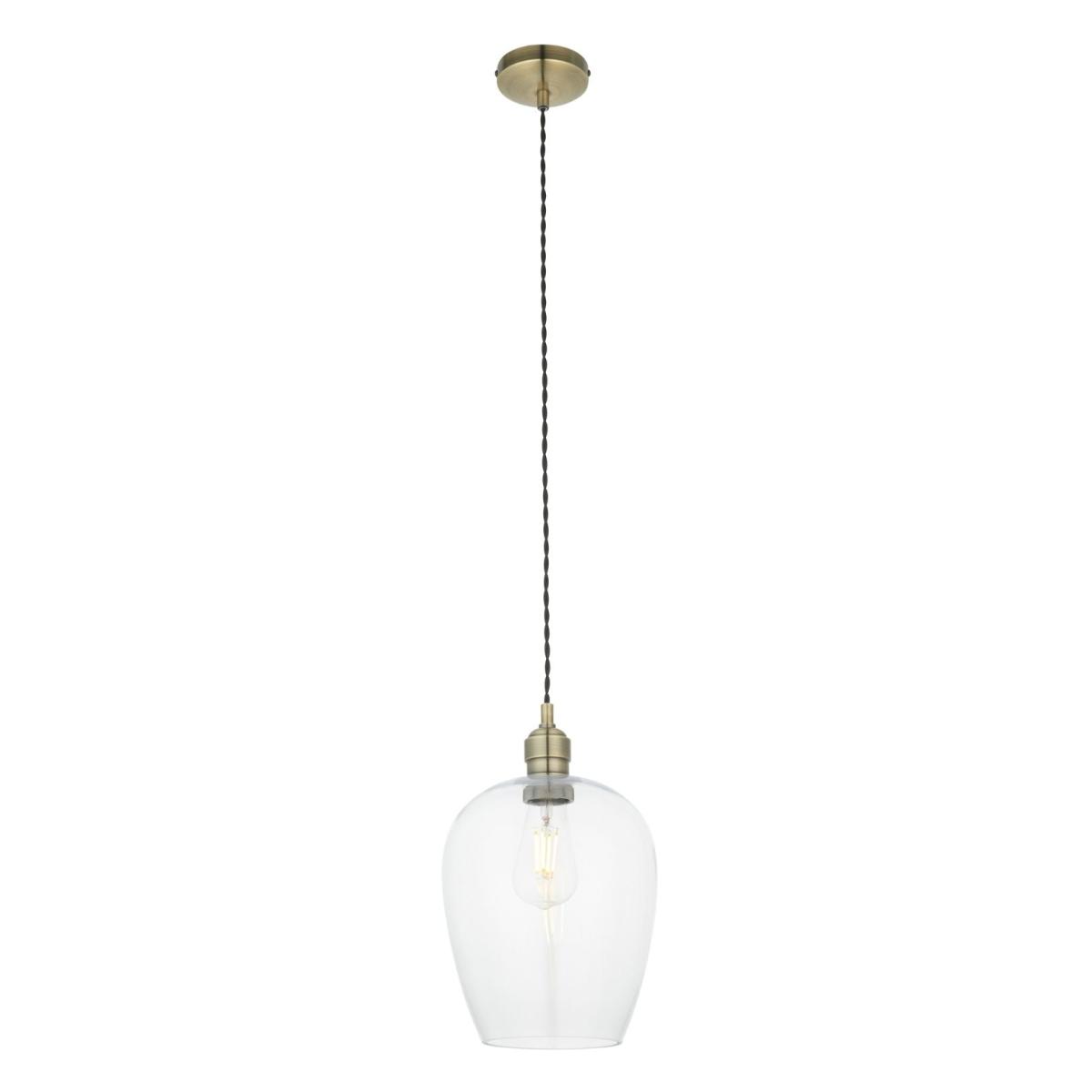 Stourton Antique Brass & Glass Pendant Ceiling Light – image 4