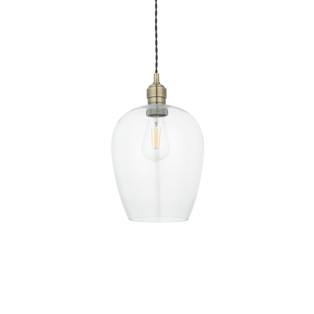 Stourton Antique Brass & Glass Pendant Ceiling Light – image 5