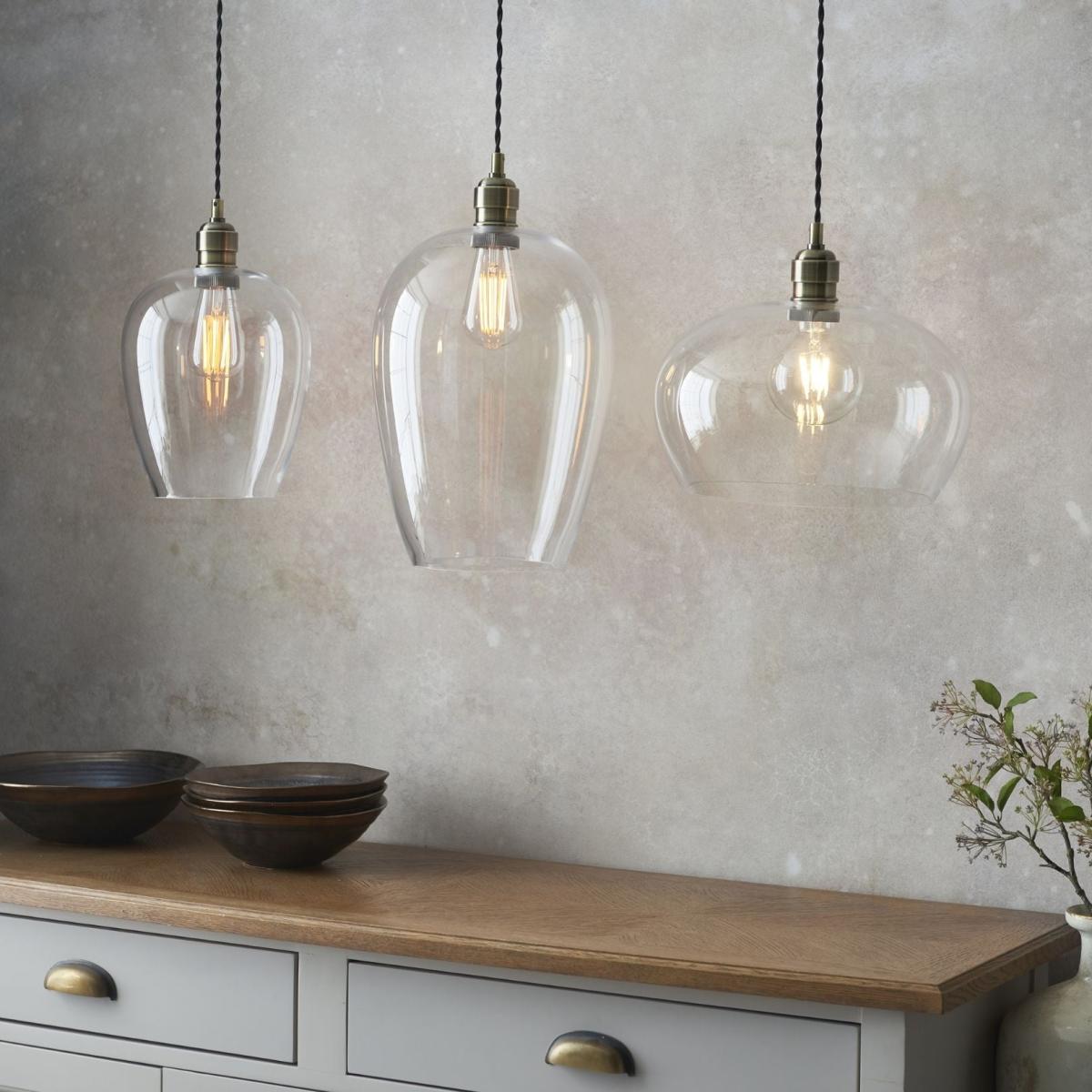 Stourton Antique Brass & Glass Pendant Ceiling Light – image 6