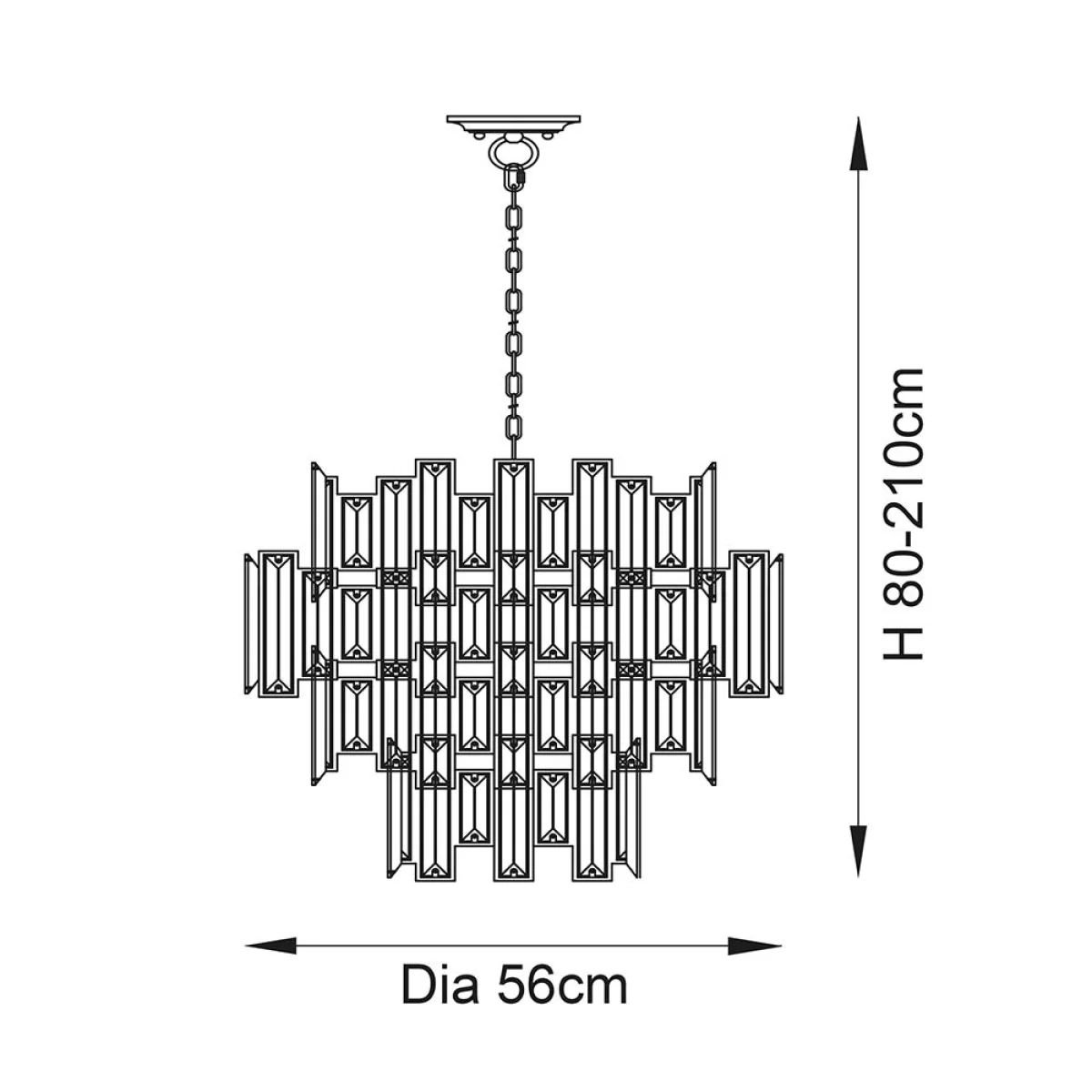 Viviana 12 Light Pendant Chrome – image 5