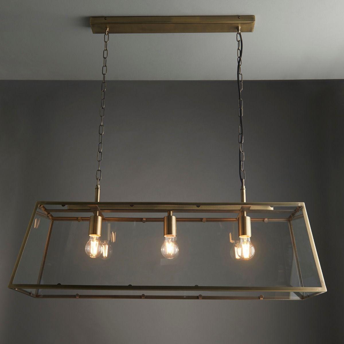 Hurst 3 Light Antique Brass Ceiling Pendant – image 4