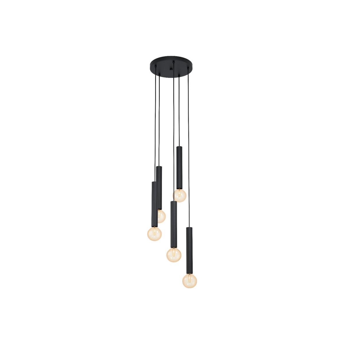 Cortenova Matt Black 150cm 5 Light Pendant Light