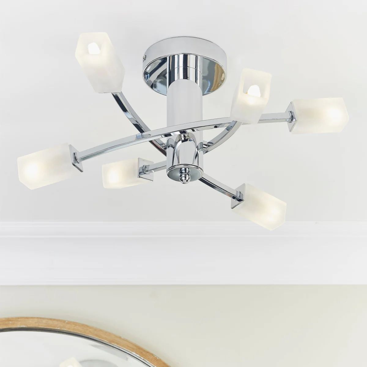 Havana 6 Light Semi Flush Chrome – image 6