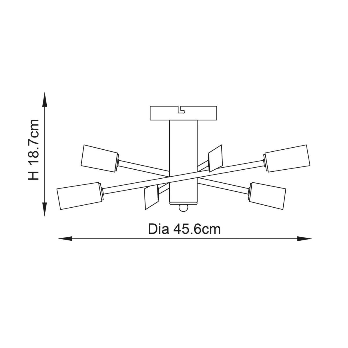 Havana 6 Light Semi Flush Chrome – image 8