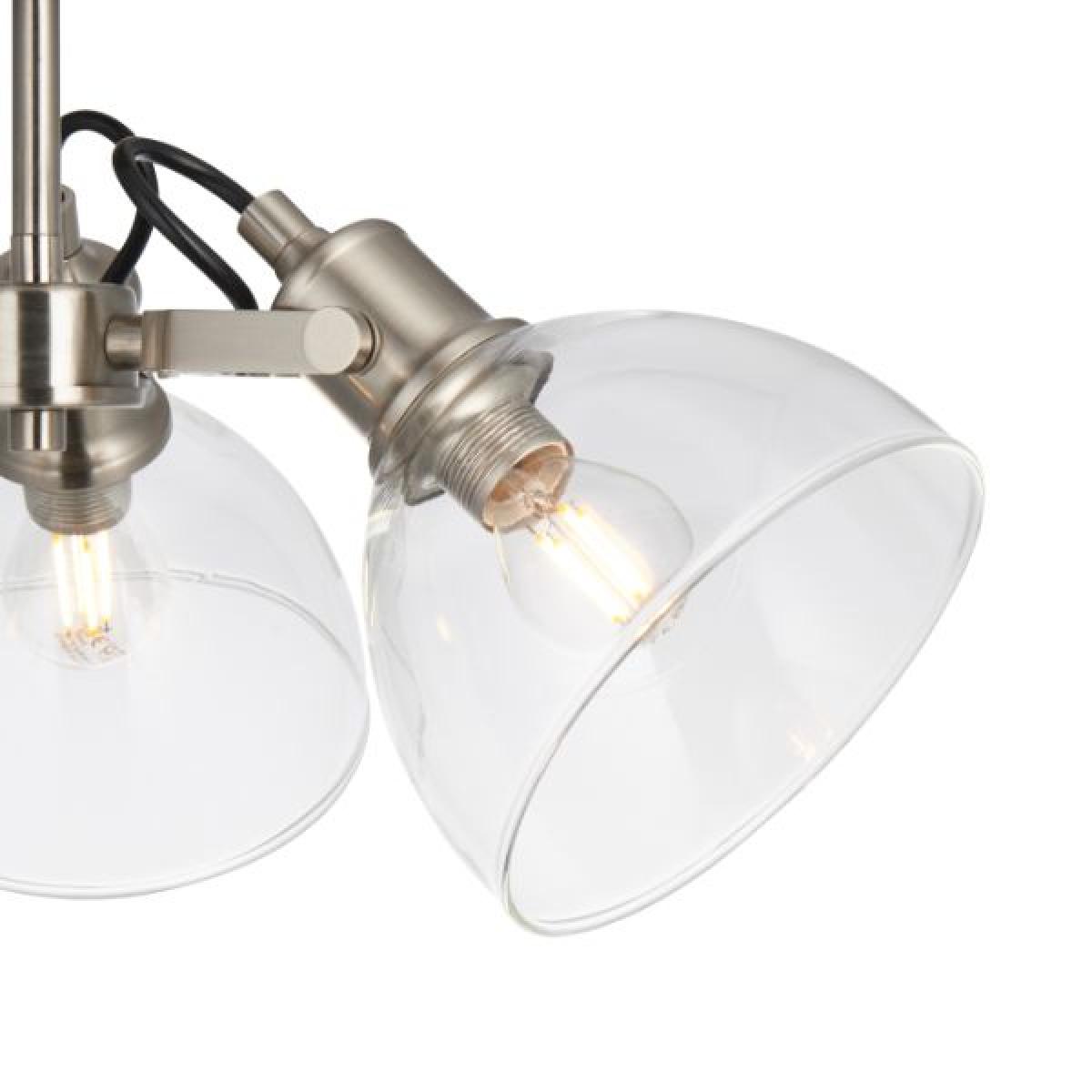 Jacob Satin Nickel Semi Flush Ceiling Light – image 3