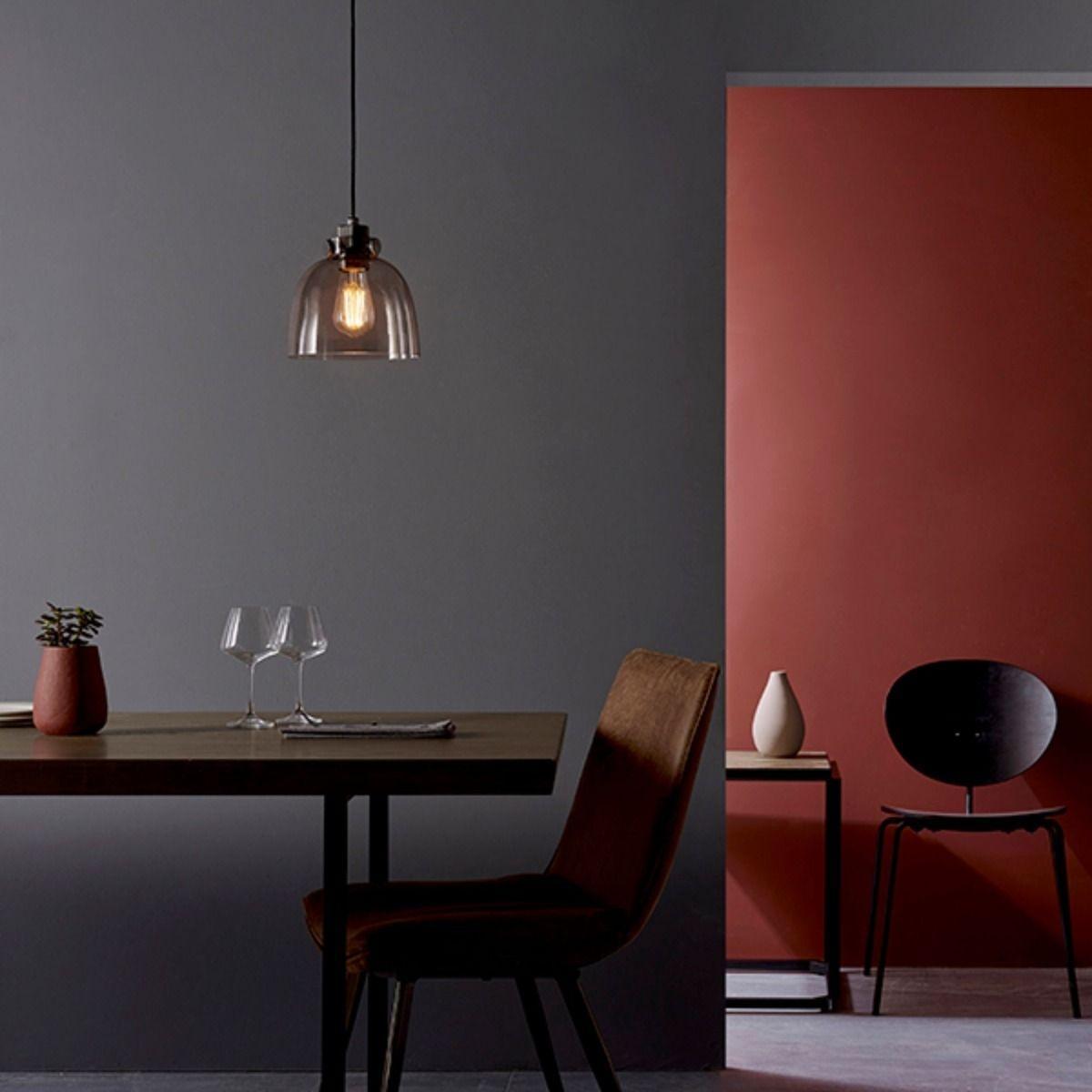 Hoyo Smoked Glass and Black 1 Light Pendant – image 2