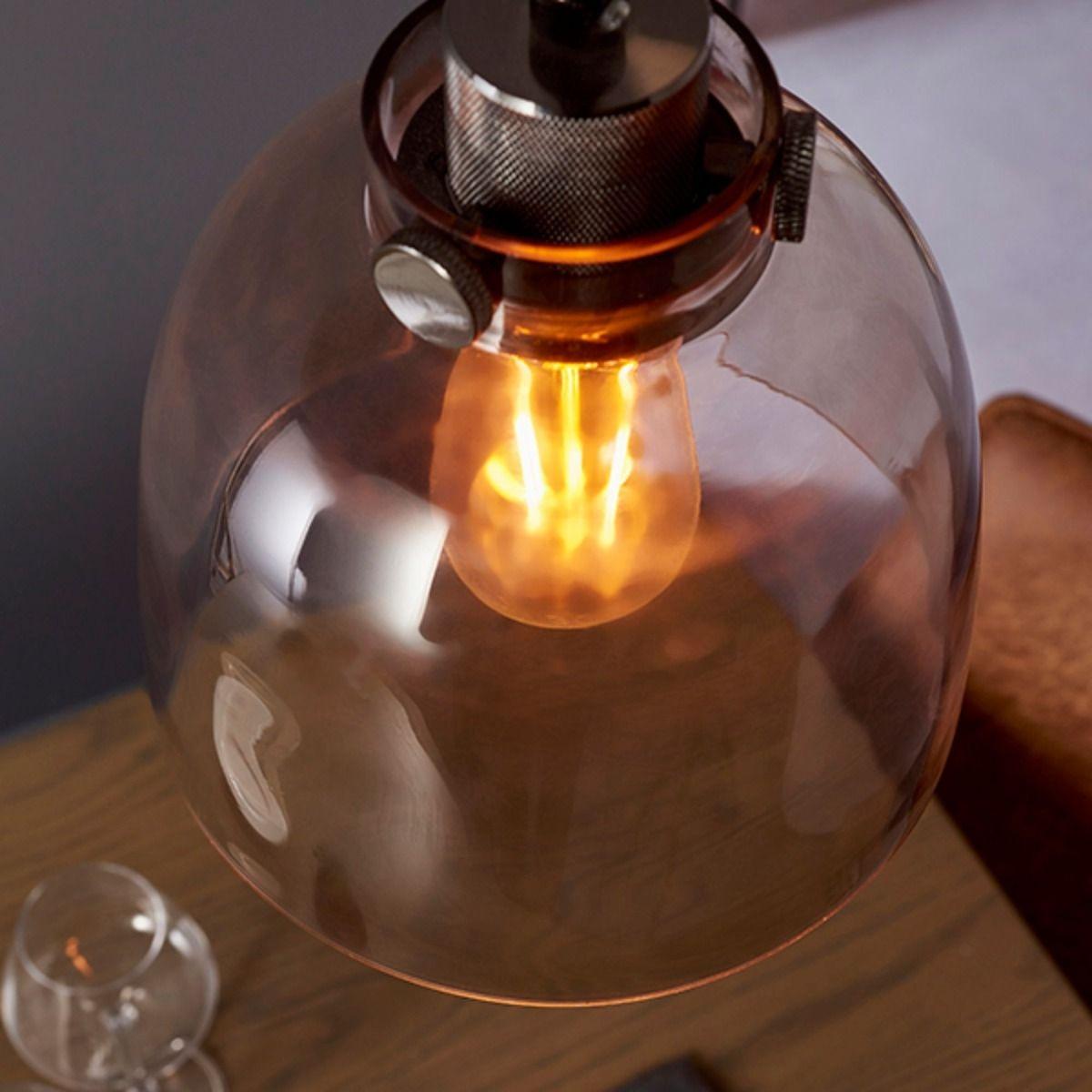 Hoyo Smoked Glass and Black 1 Light Pendant – image 4