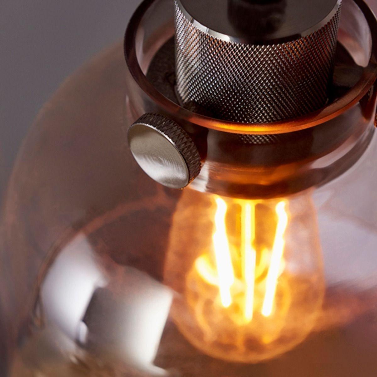 Hoyo Smoked Glass and Black 1 Light Pendant – image 5