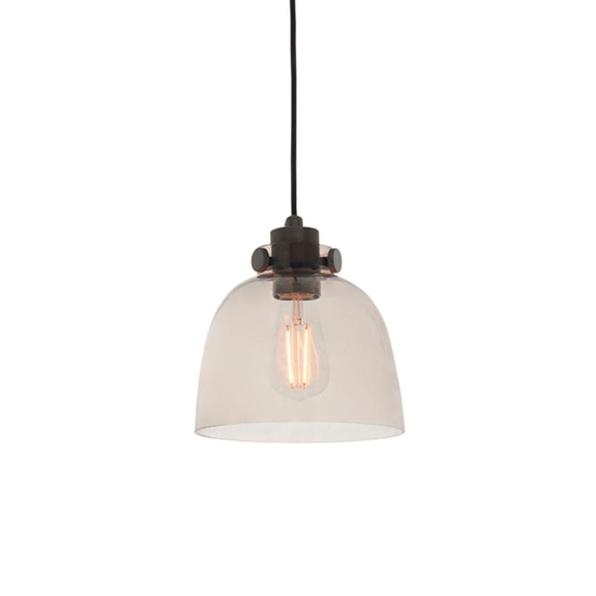Hoyo Smoked Glass and Black 1 Light Pendant – image 6