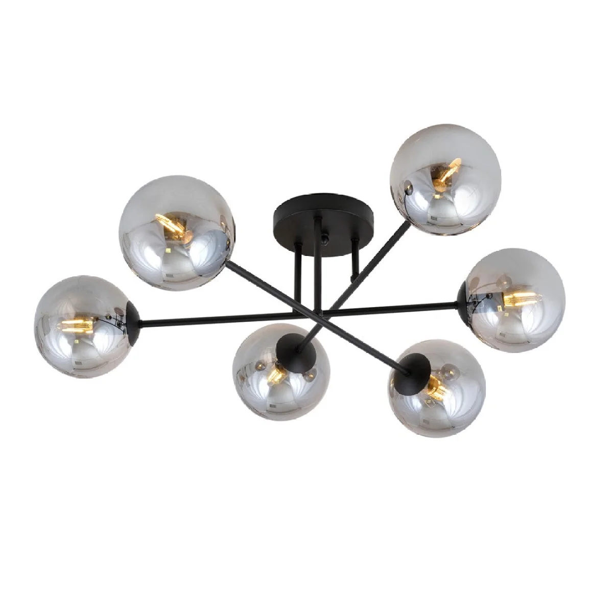 Roma 6 Light Semi Flush Black & Graphite – image 2