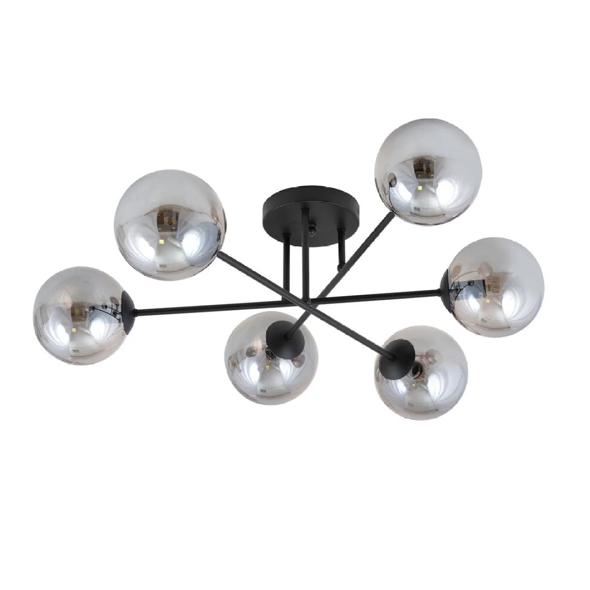 Roma 6 Light Semi Flush Black & Graphite – image 3