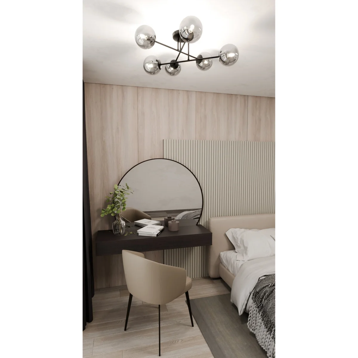 Roma 6 Light Semi Flush Black & Graphite – image 4