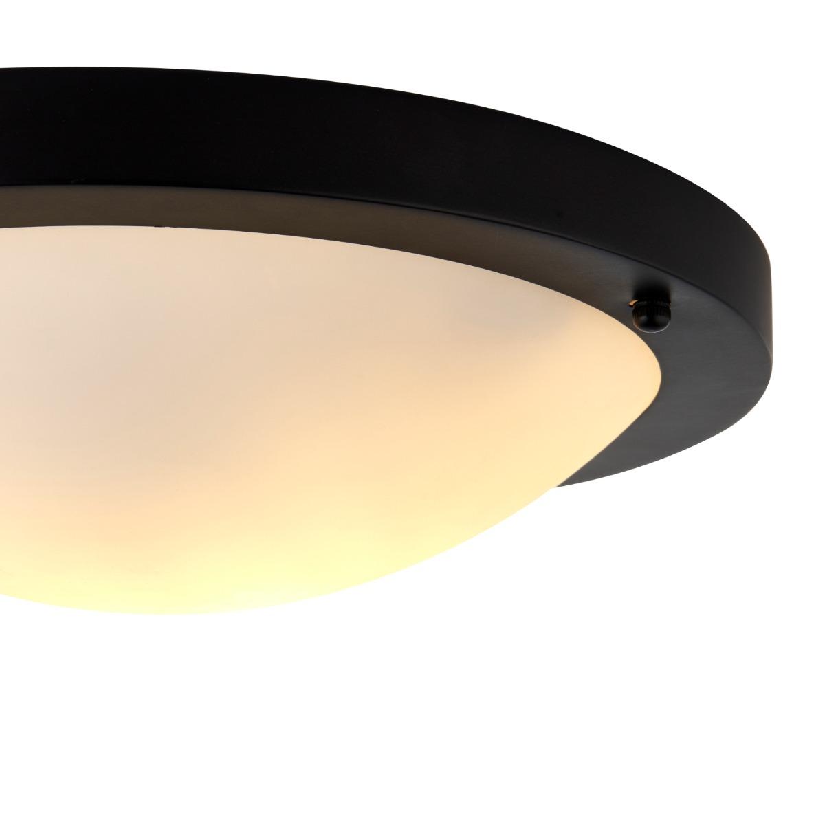 Toronto Matt Black IP44 Flush Ceiling Light – image 4
