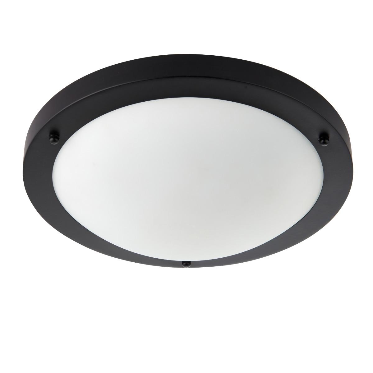 Toronto Matt Black IP44 Flush Ceiling Light – image 5