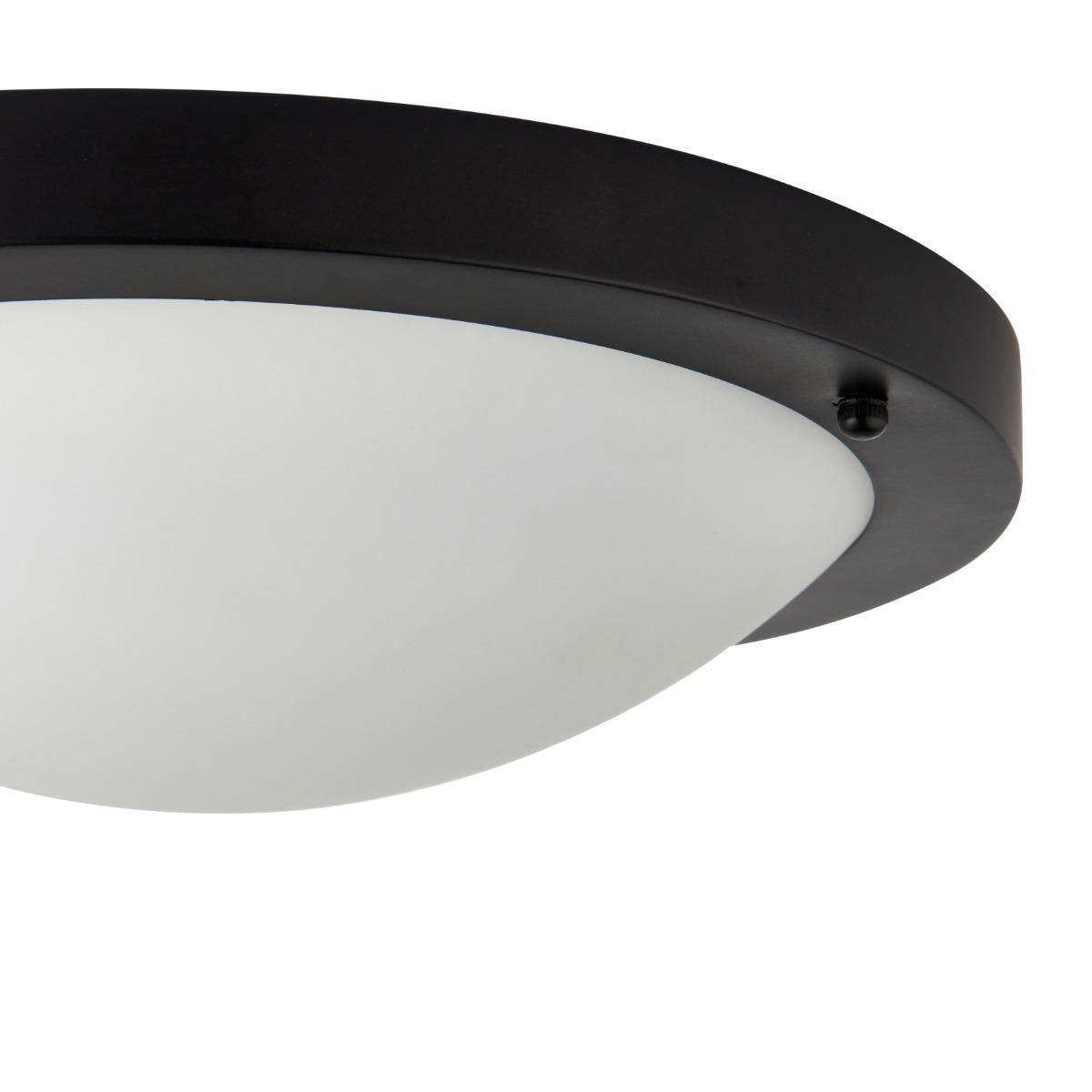 Toronto Matt Black IP44 Flush Ceiling Light – image 6