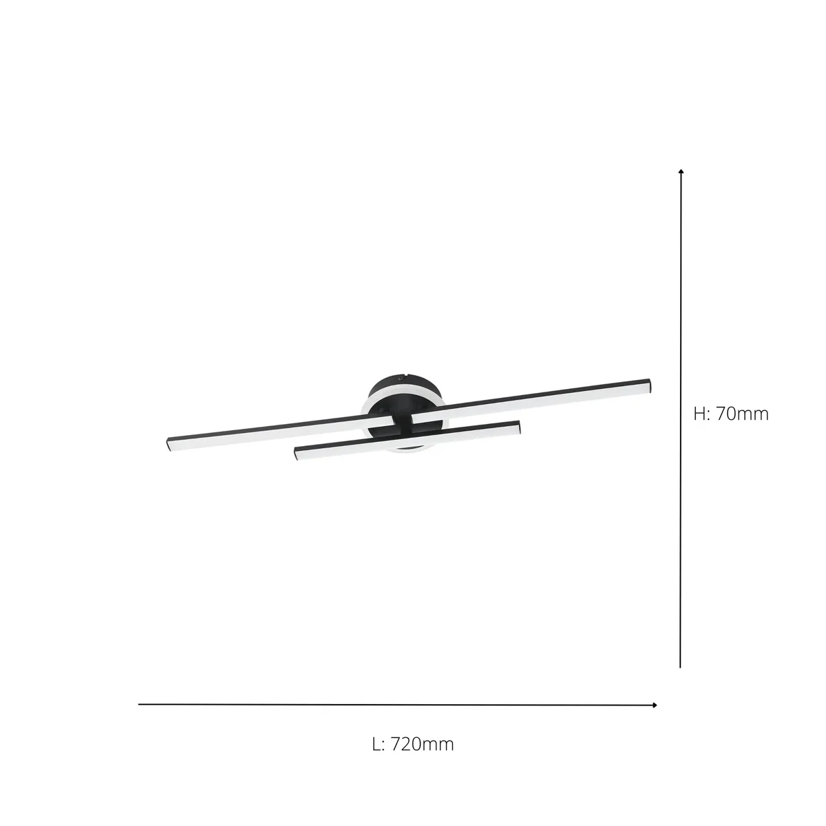 Vascella Black LED Semi-Flush Ceiling Light Small – image 3
