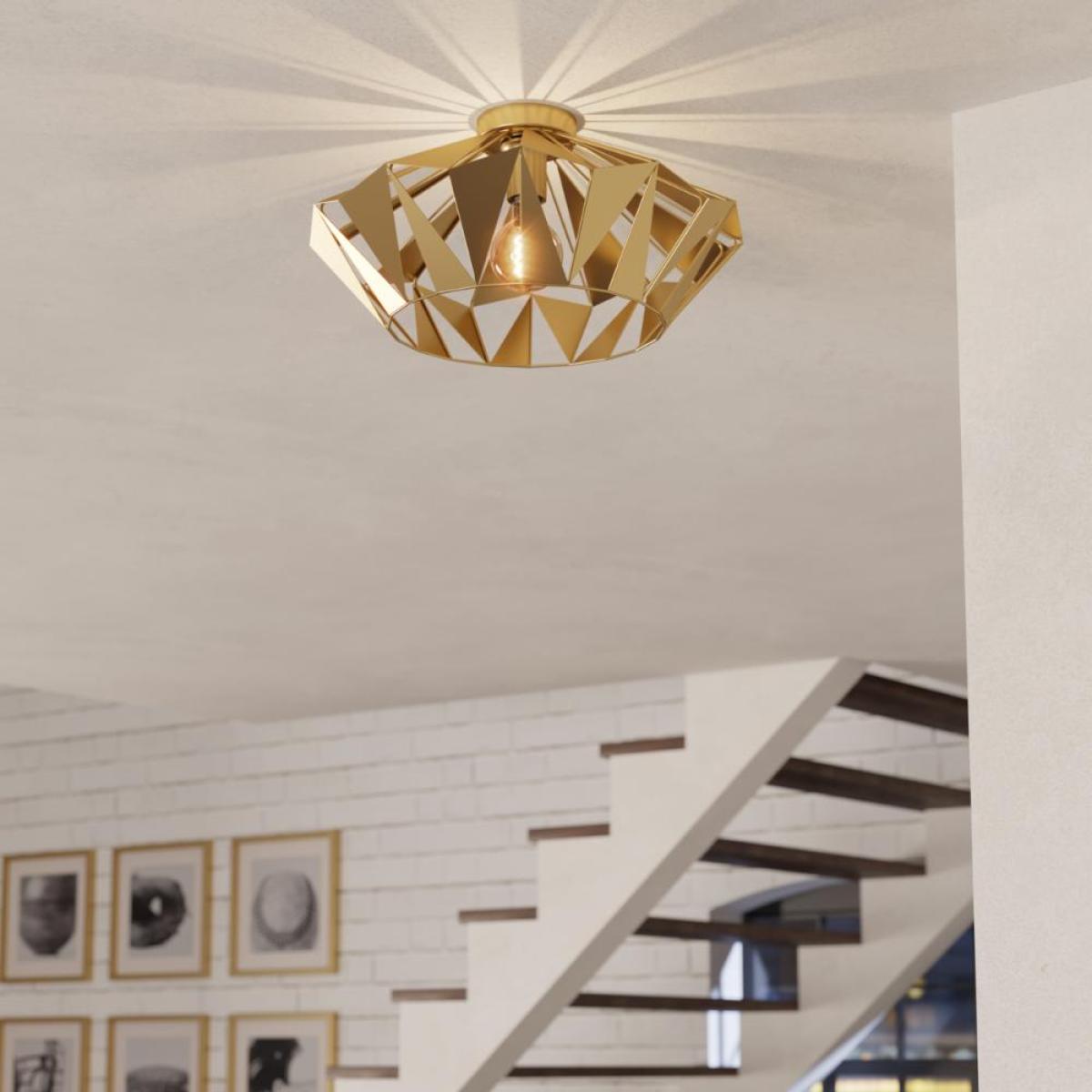 Carlton Gold Flush Ceiling Light – image 1