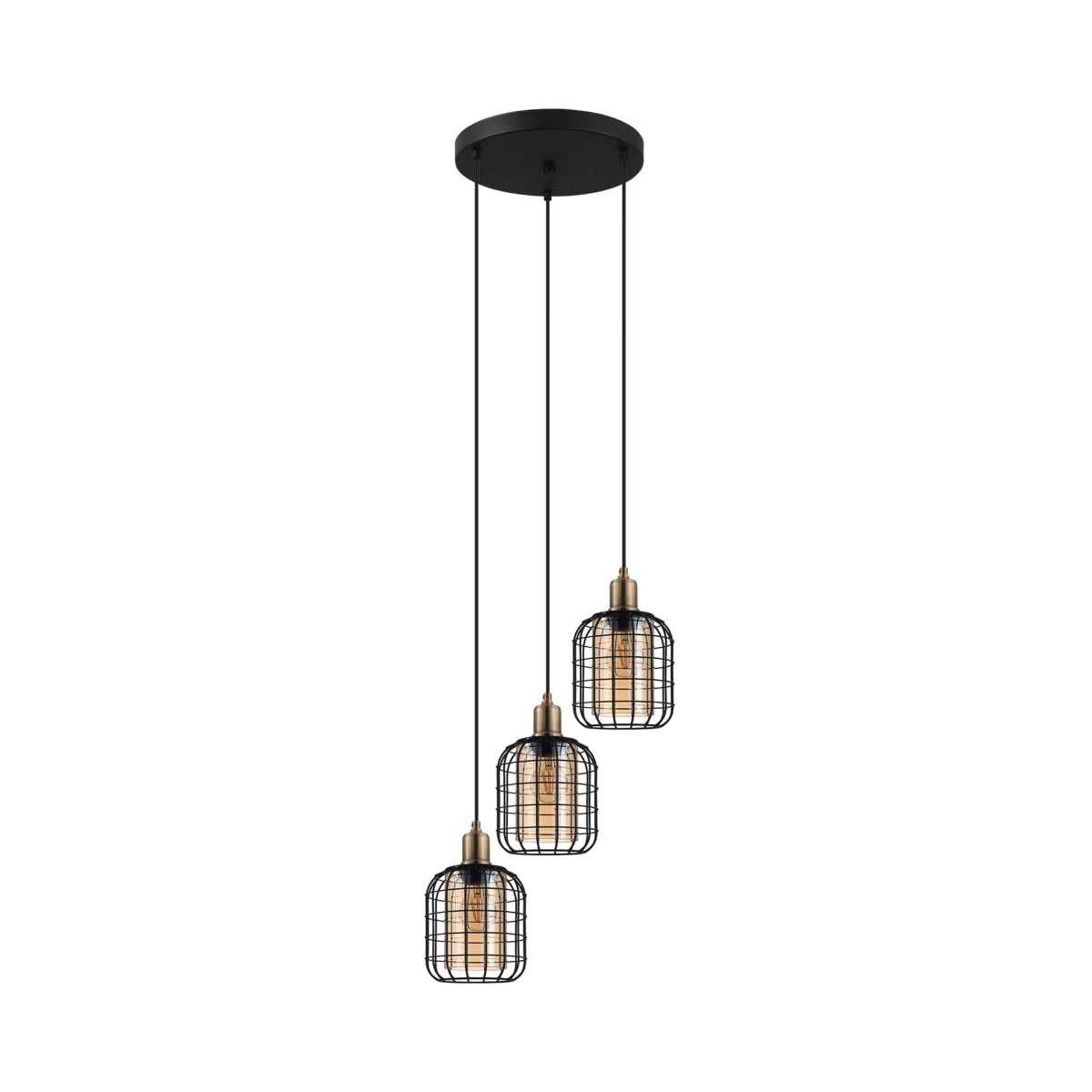 Chisle 3-Light Black Ceiling Pendant – image 3