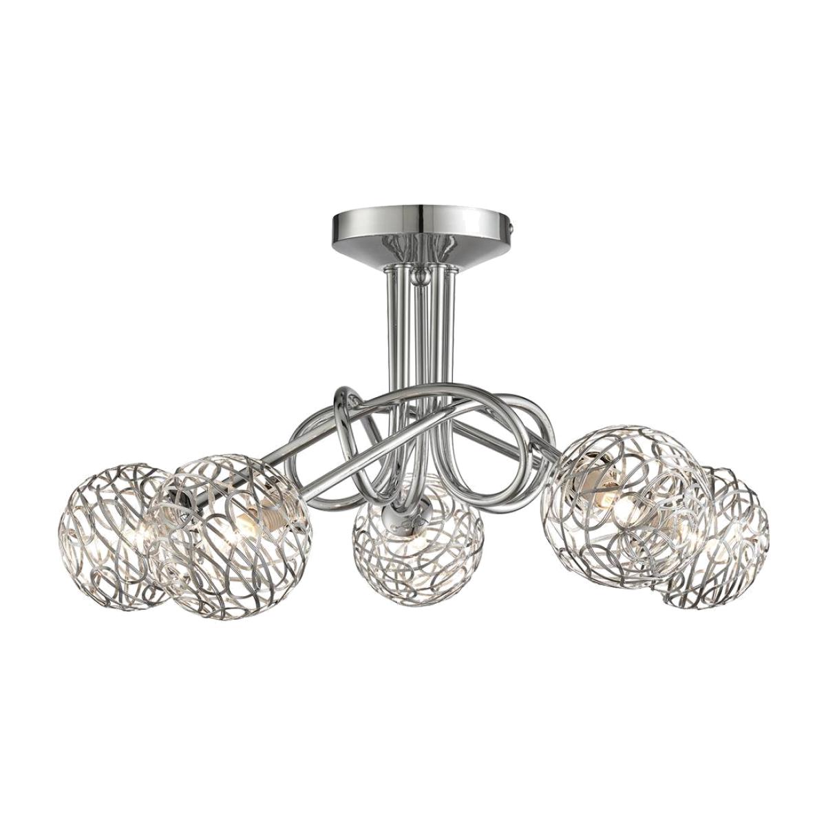 Kesha 5 Light Semi Flush Ceiling Light Chrome – image 1