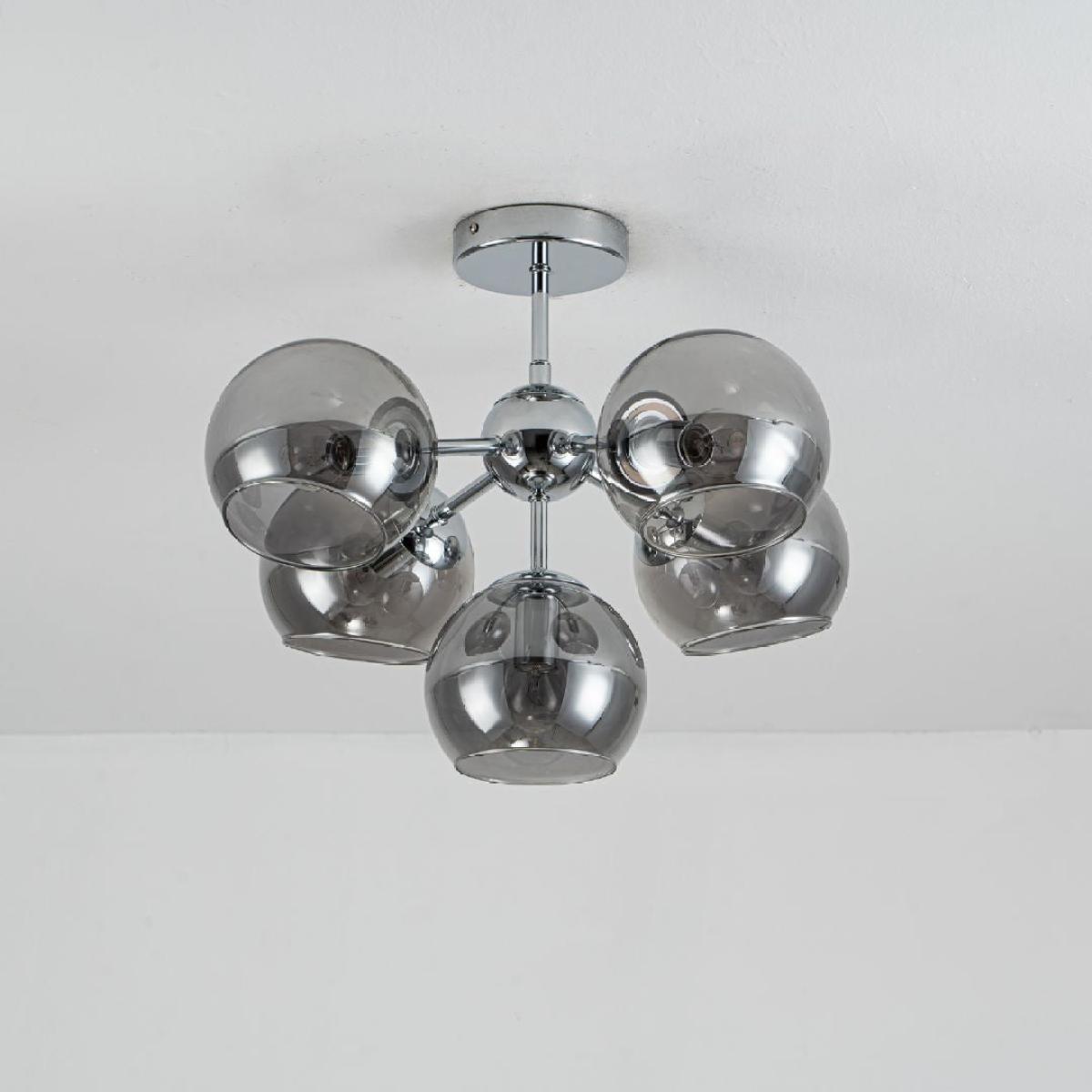 Nia Chrome Smoke 5-Light Semi-Flush Ceiling Light – image 2