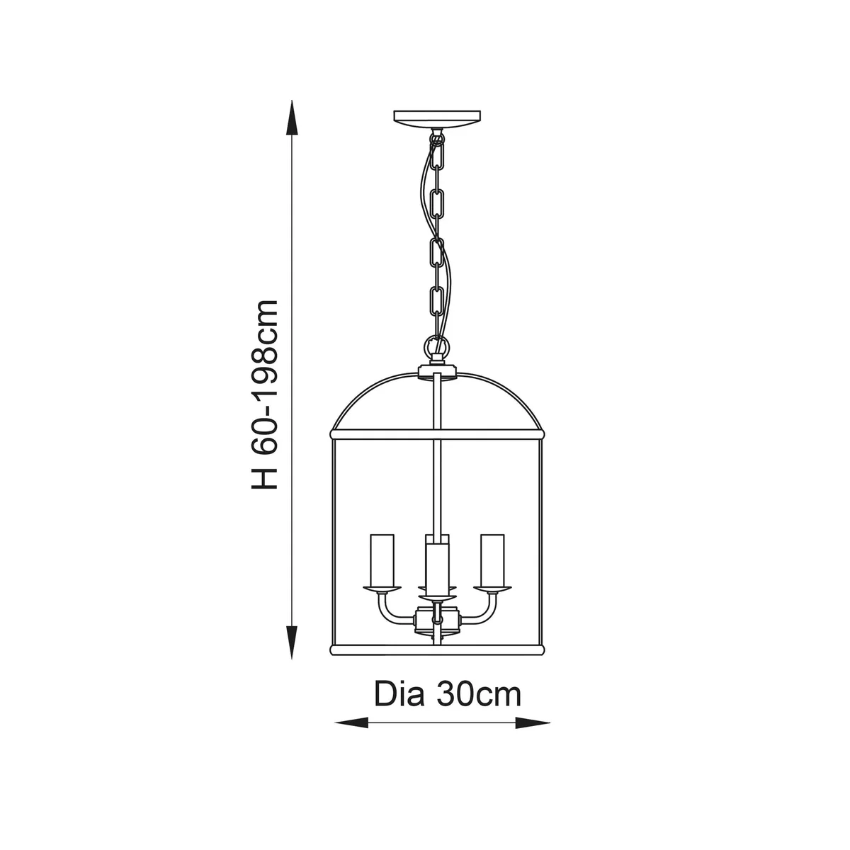 Lambeth 4 Light Pendant Satin Nickel – image 7
