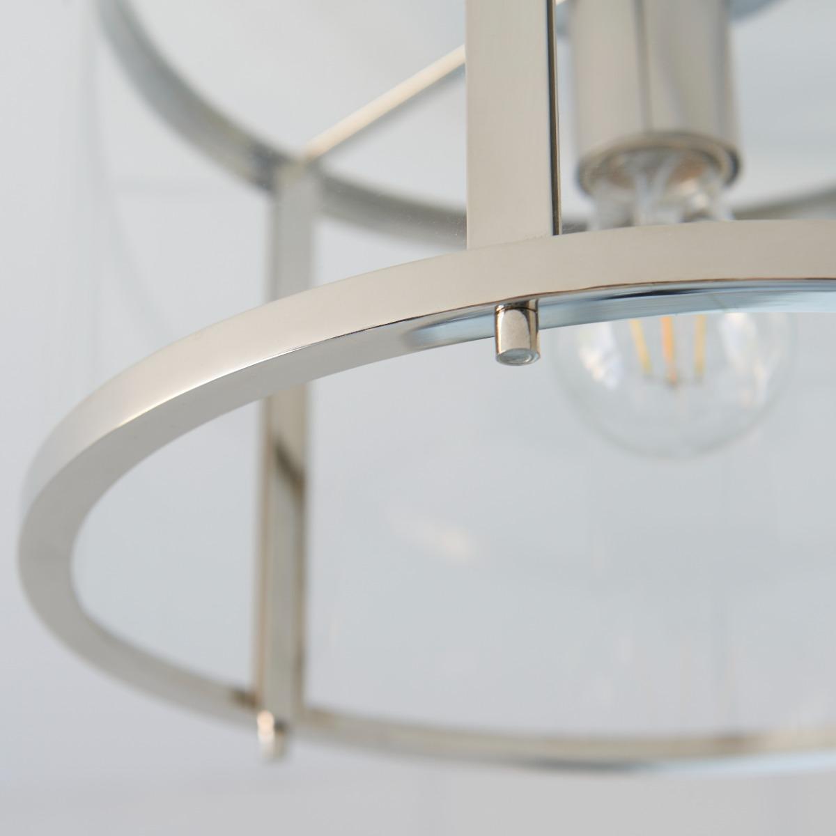 Hopton Flush Polished Nickel Ceiling Light – image 11