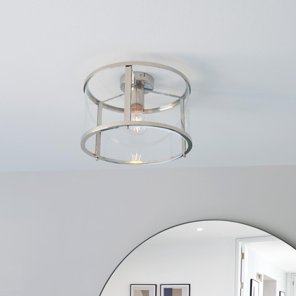 Hopton Flush Polished Nickel Ceiling Light – image 12