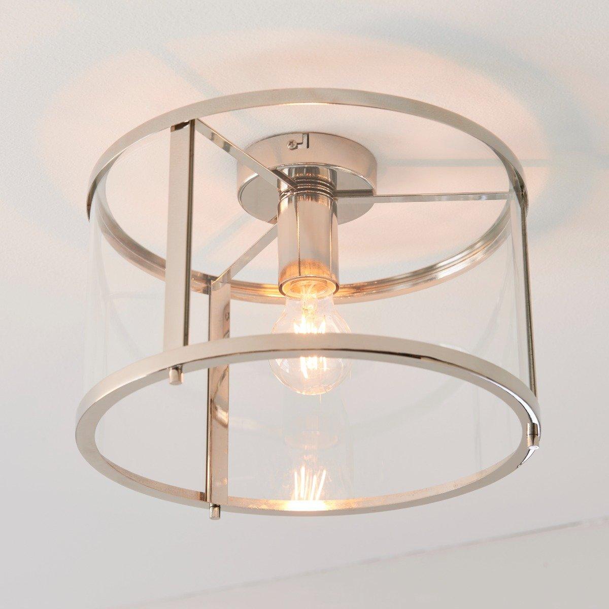 Hopton Flush Polished Nickel Ceiling Light – image 3
