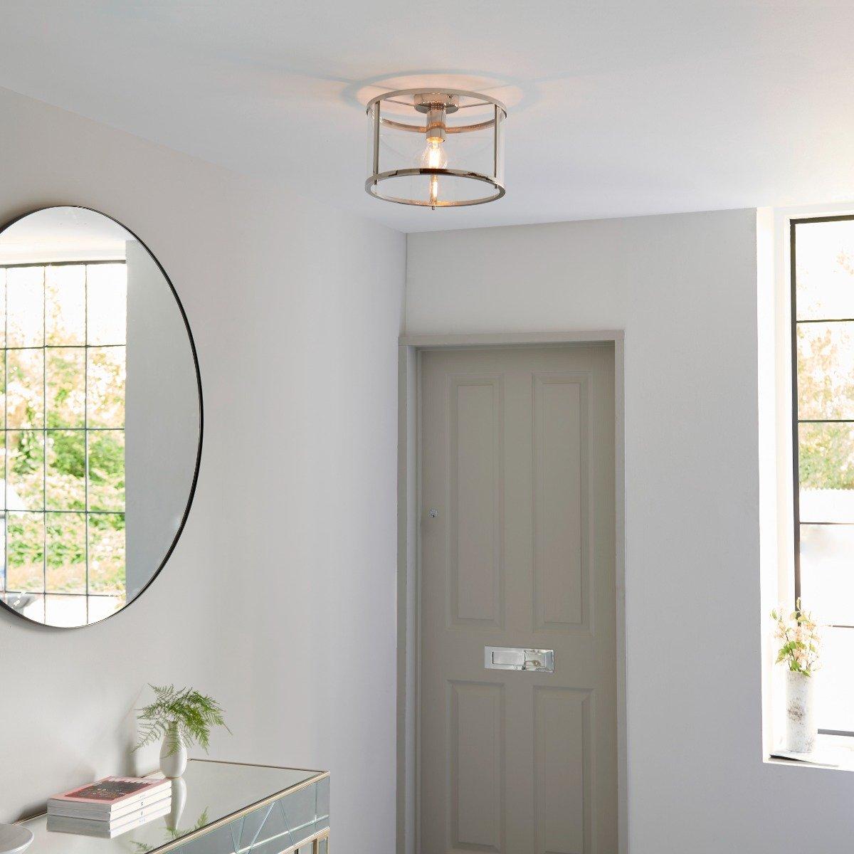 Hopton Flush Polished Nickel Ceiling Light – image 4