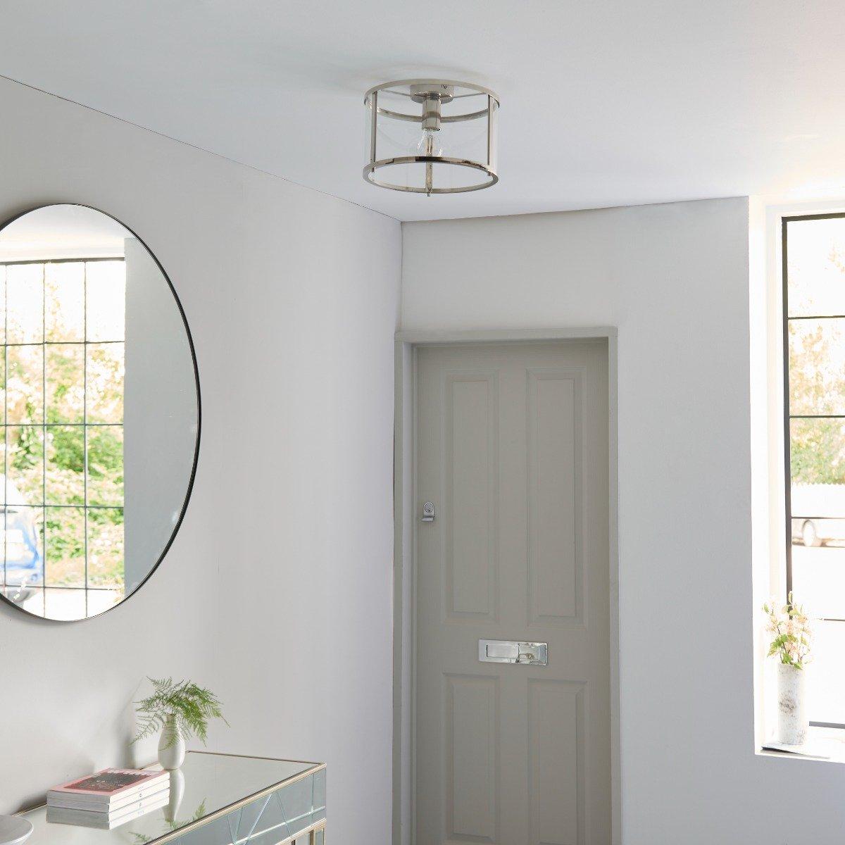 Hopton Flush Polished Nickel Ceiling Light – image 7